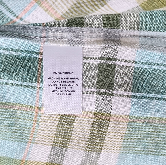 Lafayette 148 Green Plaid Women's Shirt - Picture 9 of 9